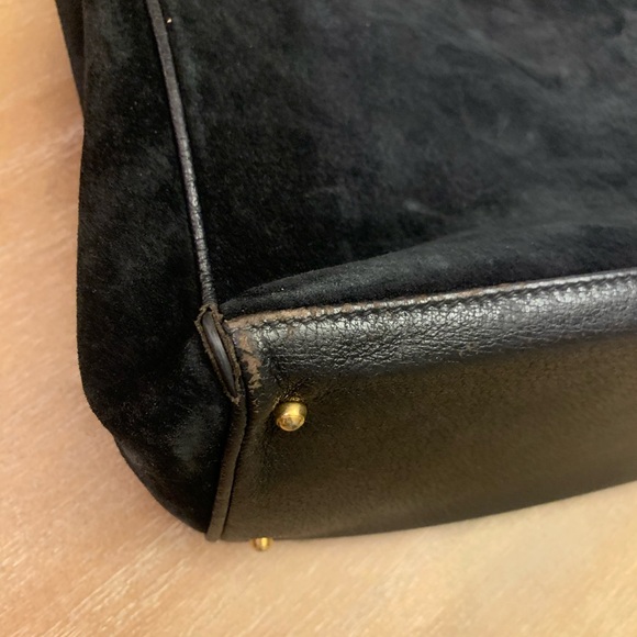 Authentic Gucci, bamboo black suede 2 way bag - Picture 15 of 16